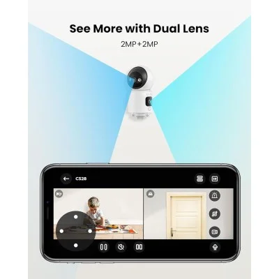 Zosi Indoor Pt Camera With Dual Lens 2Mp+2Mp - White